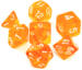 obrazek Komplet kości REBEL RPG - Kryształowe - Pomarańczowe 
